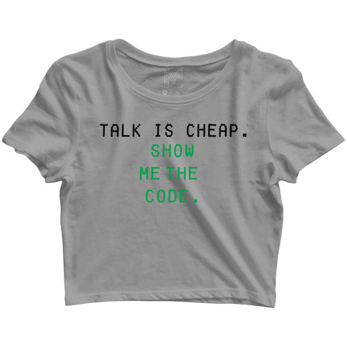Coding Nerd Engineering CODE IS CLEAN MIND IS DIRTY Custom Printed Graphic Design Crop Top T-Shirt for Women
